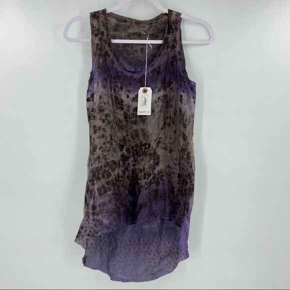 Ma+Ch Marika Charles Amethyst Hand Dyed Silk Tank - Picture 15 of 15